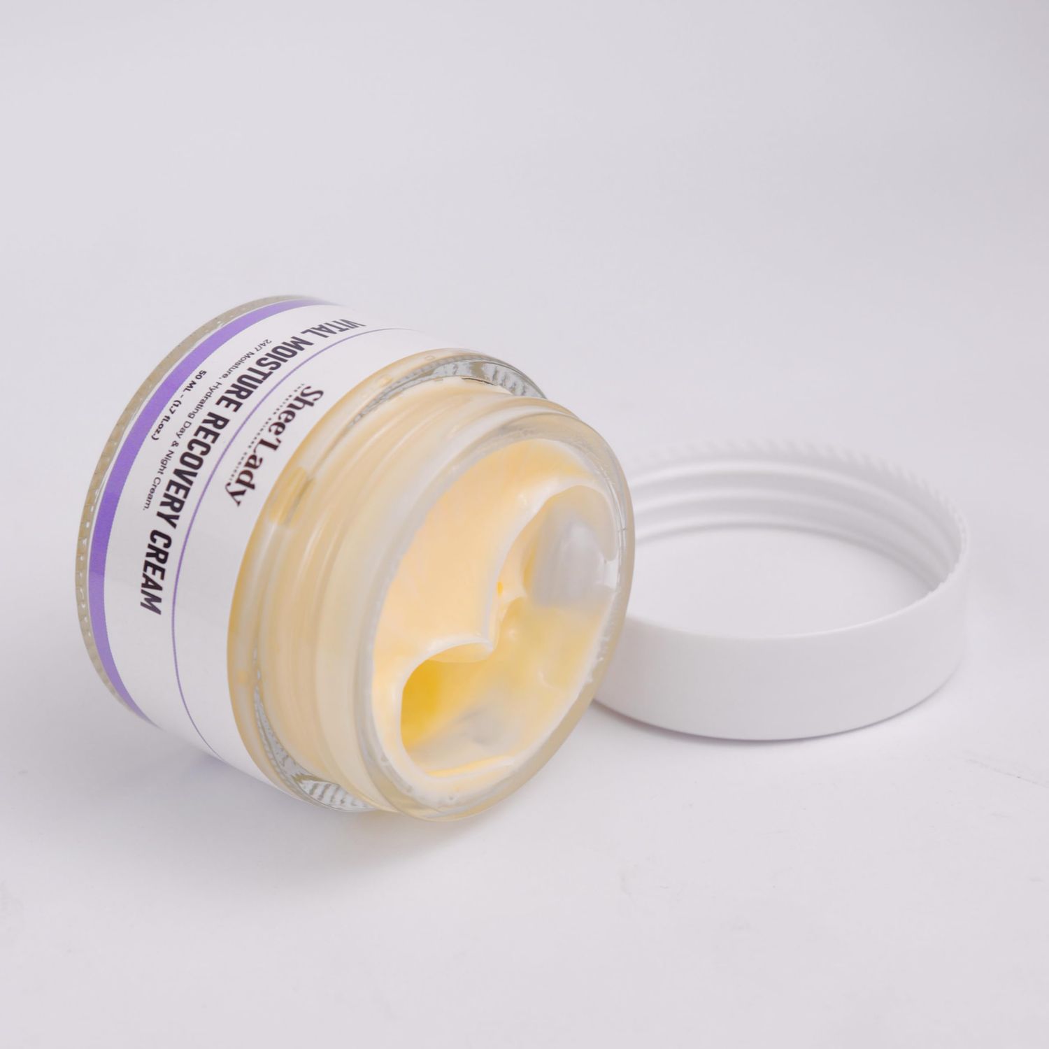 Shee&#39;lady Vital Moisture Recovery Cream, Body and Face Moisturizer for Dry Skin, Body Cream with Hyaluronic Acid and Ceramides, Daily Moisturizer, Oil-Free, Fragrance Free, 50 ML, 1 oz