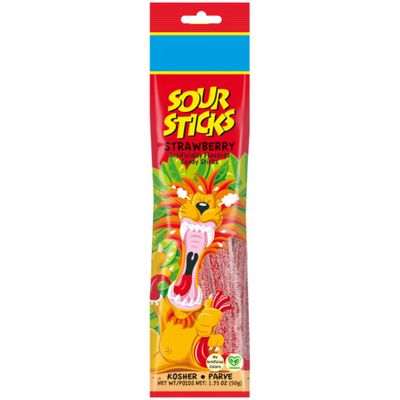 Snacktery Red Strawberry Sour Straws - Flavored Red Sour Gummies - Non GMO, Vegan Kosher Sour Strawberry Laces - 1.75 Ounce Pack