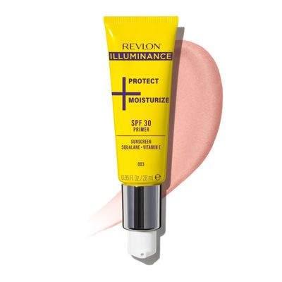 Revlon Illuminance Moisturizing Primer with SPF 30, Face Makeup Primer with Sunscreen, Squalane Vitamin E, No White Cast, Transparent Finish, 003, 0.95 fl oz
