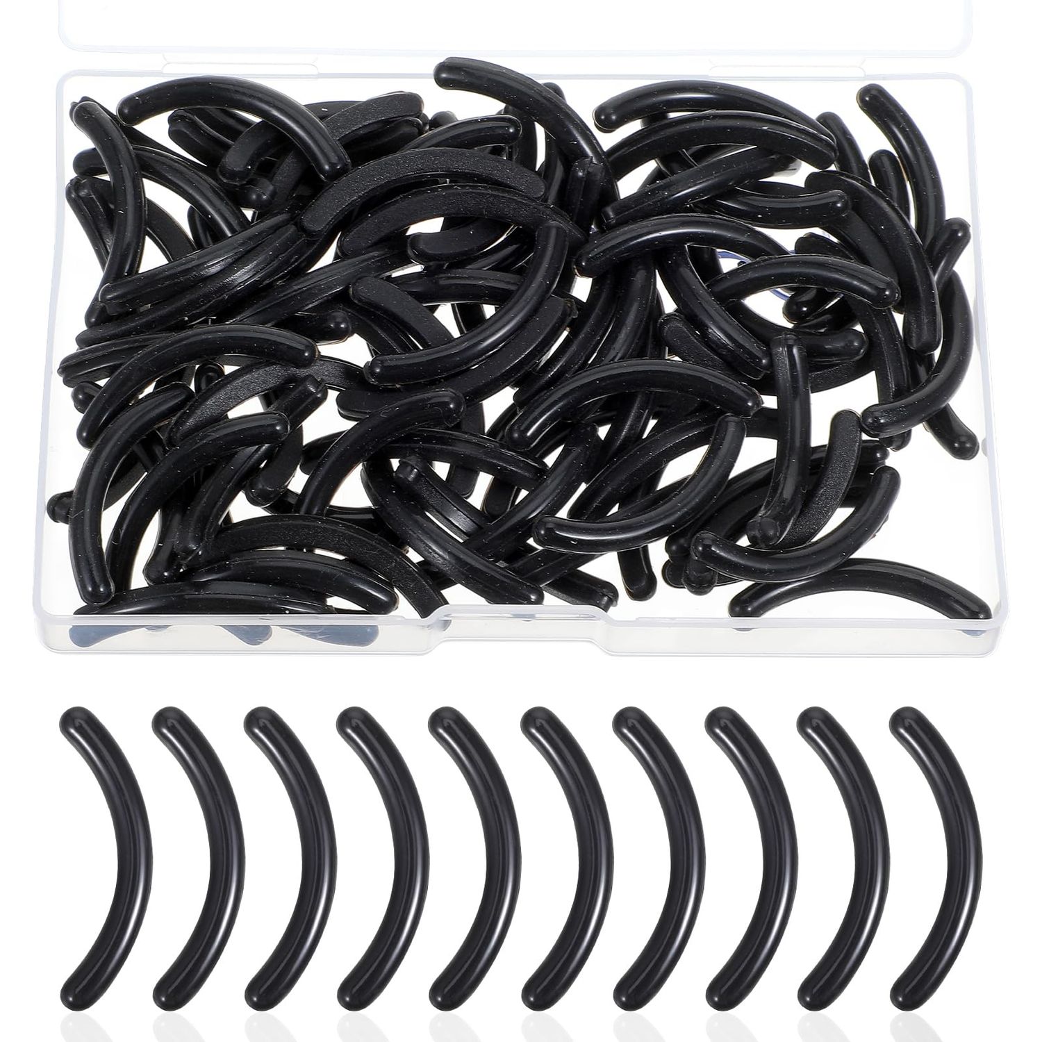 YUXIANLB 80PCS Eyelash Curler Refill Pads Lash Curler Replacement Pads Rubber Eyelash Curlers Pads Lash Tweezers Spare Core Eye Lash Curler Rubber Refills Silicone Strips for Universal Eyelash Curler