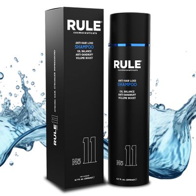 Rule - Hair Loss Shampoo for Men - DHT Blocker and Root Activator for Hair Regrowth - Anti-Dandruff and Oil Control Formula - Thickening and Strengthening for Thinning Hair - 200 mL