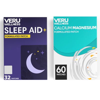Veru Wellness Duo Lifestyle Patches - Melatonin, Magnesium - Self Adhesive Time Release Topical Patch, 8-10 Hours (32 Day Supply)