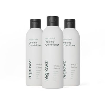 Regrowz Miracle Hair Volume Conditioner 7oz - Pack of 3 - For Fine,Thin Hair - Boost Shine Thickness - Suitable for Men and Women - Hair Growth Repair Treatment with Biotin