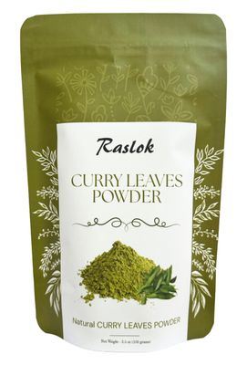 Raslok Curry Leaf Powder, 3.52 oz - Promotes Hair Growth, Thickens Boosts Hair Volume for Fuller, Longer, Healthier Looking Hair