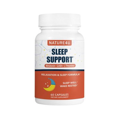 Nature4U 3 in 1 Sleep Aids for Adults Extra Strength, Extend Release Melatonin 5 mg, L Theanine 250 mg, GABA 250 mg, Relaxation and Sleep Supplement, 60 Capsules