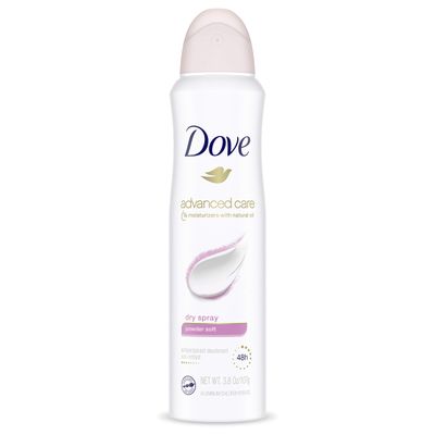 Dove Advanced Care Dry Spray Antiperspirant Deodorant for Women, Powder Soft, for 48 Hour Protection And Soft And Comfortable Underarms, 3.8 oz