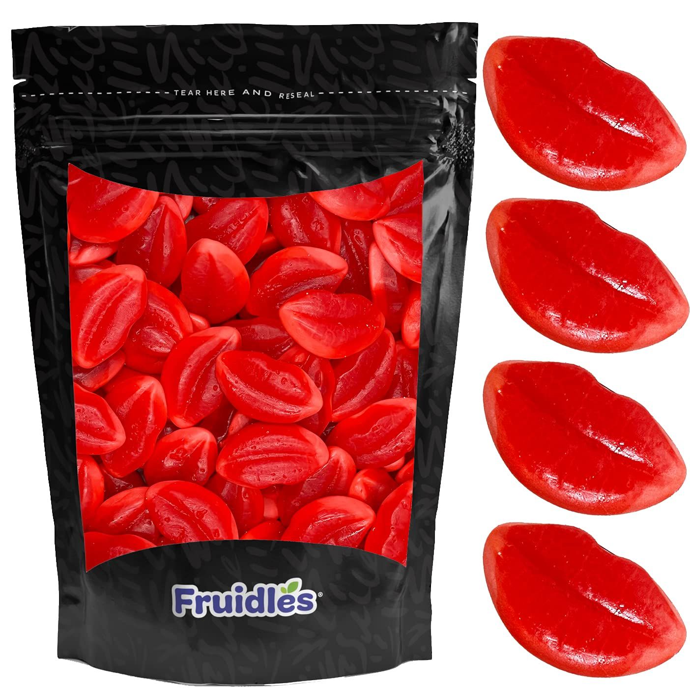 Fruidles Valentine&#39;s Day Smoochers Gummi Lips Candy, Delicious Fruit Flavors Gummies (Half-Pound)
