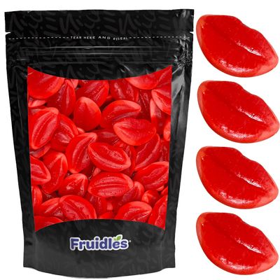 Fruidles Valentine&#39;s Day Smoochers Gummi Lips Candy, Delicious Fruit Flavors Gummies (Half-Pound)