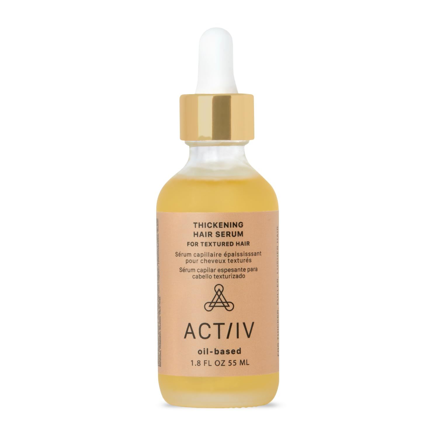 ACTIIV Thickening Hair Serum - Oil Based Supports the Appearance of Thicker, Fuller-Looking Hair, for Textured Curly Hair, Deeply Nourishes Strengthens Roots, Non-Greasy, All Hair Types, 1.8 oz