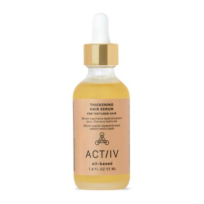 ACTIIV Thickening Hair Serum - Oil Based Supports the Appearance of Thicker, Fuller-Looking Hair, for Textured Curly Hair, Deeply Nourishes Strengthens Roots, Non-Greasy, All Hair Types, 1.8 oz