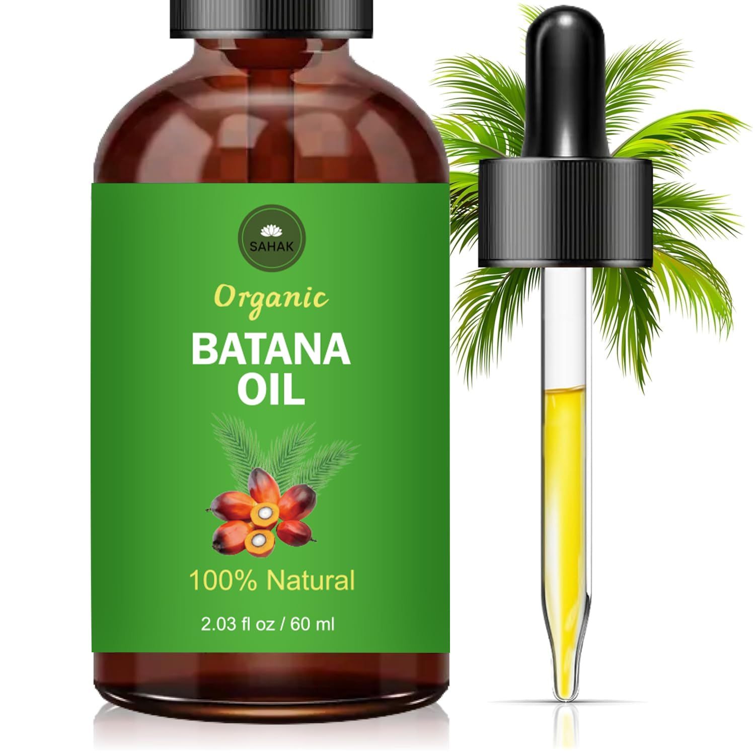 Batana oil for Hair Growth, Cold Pressed Batana oil, Natural Hair Growth oil, Batana Oil for Skin 100 Pure Batana oil from Honduras Revitalize Scalp, Promotes Hair Thickness Glass bottle- 2oz