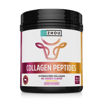 Zhou Collagen Peptides - Pure Hydrolized Collagen Powder for Women Men, Grass Fed Natural Bovine Collagen for Skin, Hair Growth, Joints Bones - 18 oz Jar (46 Servings)
