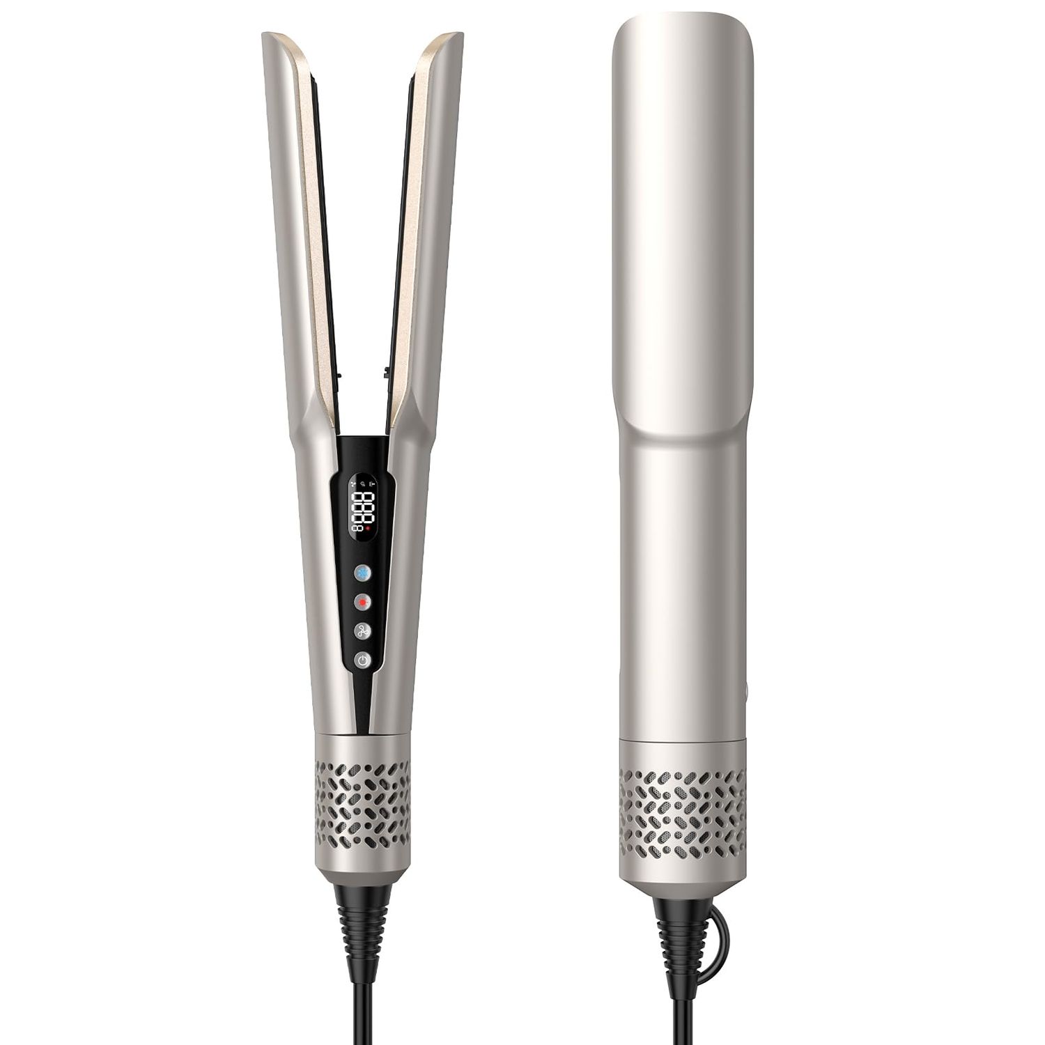 Hair Straightener - 2 in 1 Wet to Dry Hair Dryer and Straightener with High-Speed Airflow Rapid Heat-Up Customizable Temperature LCD Display Auto Shut-Off No Heat Damage for All Hair Types