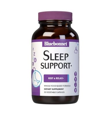 Bluebonnet Nutrition Targeted Choice Sleep Support, Rest Relaxation Whole Food-Based Formula, Soy-Free, Gluten-Free, Kosher, Non-GMO, Dairy-Free, Vegan, 30 Vegetable Capsules