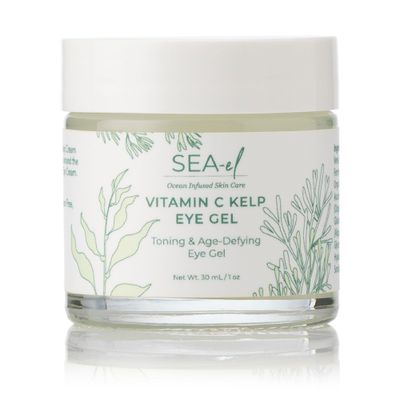 Sea-el Vitamin C Kelp Eye Gel Toning Age Defying Skincare for Puffiness, Under Eye Bags Dark Circles Cooling Youthful Glow for Women Men - 1 Oz