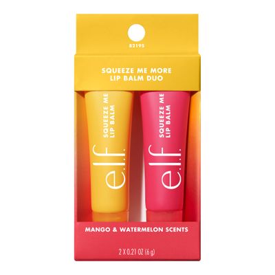 e.l.f. Squeeze Me More Lip Balm Duo, Moisturizing Balm For A Sheer Tint Of Color, Made With Hyaluronic Acid, Vegan Cruelty-Free, Mango Watermelon