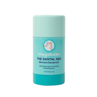 Megababe Skincare Deodorant - The Santal Deo with Restorative Ceramide Sandalwood 72 hour Odor Protection Aluminum-Free, All Natural 2.6 oz