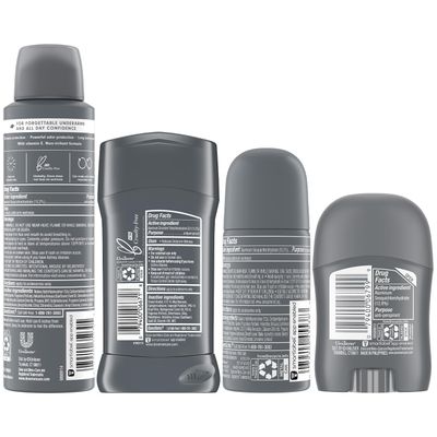 Dove Men Care Clean Comfort Antiperspirants -Mens Antiperspirant Spray Stick, Full and Travel-Size Sets, 72H Protection (4 Piece Set)