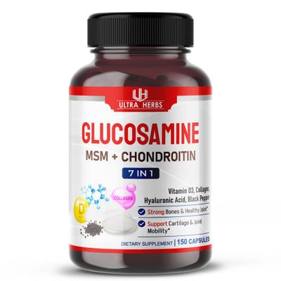 Glucosamine Chondroitin MSM - Joint Mobility Support Supplement Enhanced with Collagen, Hyaluronic Acid, Vitamin D3 150 Capsules