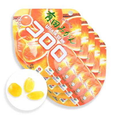 UH-A Ko-roro Gummy Candy 48g 40g 5 Pack - Soft, Juicy Shine Muscat Flavor Gummies, Resealable Pouches for Freshness, Gummy Candy Variety Pack, Made in Japan, Perfect Bulk Gift (Mandarin 40g x 5pack)