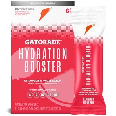 Gatorade Hydration Booster, Strawberry Watermelon, Makes 20 Fl Oz (Pack of 6)