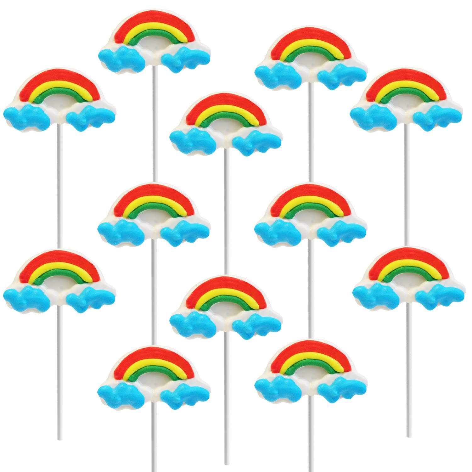 St. Patrick&#39;s Rainbow Shape Lollipop Suckers Candy, Great for Goody Bag Fillers, Individually Wrapped (12-Pack)