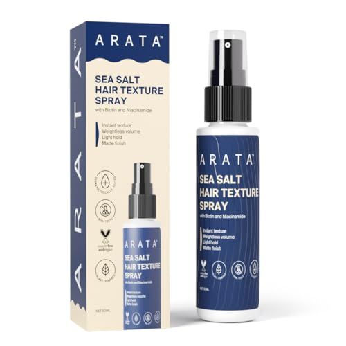 Arata Sea Salt Thickening Hair Spray (50 ML) Infused With Sea Salt, Biotin Niacinamide For Instantly Thicker, Full-Bodied Hair