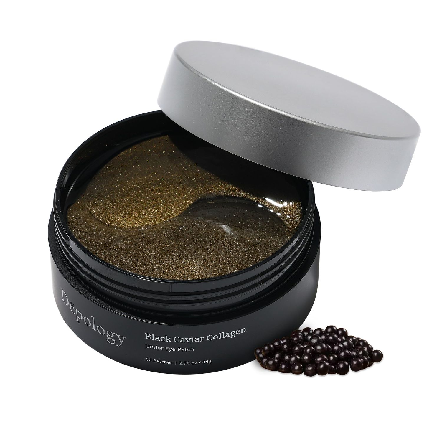 depology Black Caviar Under Eye Patch (30 Pairs) Hydrogel Eye Patches Aimed at Smoothing the Look of Fine Lines and Wrinkles Hydrating Skincare with Hyaluronic Acid CICA