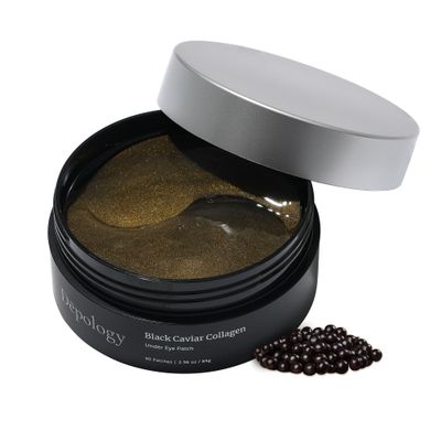depology Black Caviar Under Eye Patch (30 Pairs) Hydrogel Eye Patches Aimed at Smoothing the Look of Fine Lines and Wrinkles Hydrating Skincare with Hyaluronic Acid CICA
