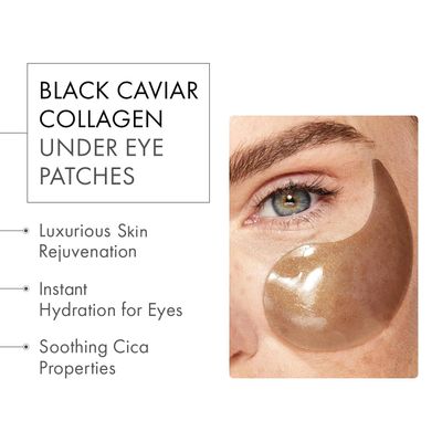 depology Black Caviar Under Eye Patch (30 Pairs) Hydrogel Eye Patches Aimed at Smoothing the Look of Fine Lines and Wrinkles Hydrating Skincare with Hyaluronic Acid CICA