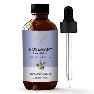 AVD Organics Rosemary Oil for Hair Growth 100 Pure and Natural Rosemary Essential Oil for Lotion Diffuser Skin Hair 3.38 fl. Oz