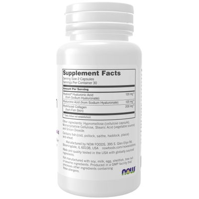 NOW Foods Solutions, Hydration Rescue with Hyabest hyaluronic acid, Helps Maintain Youthful Looking Skin, Supports Healthy Skin Moisture, 60 Veg Capsules