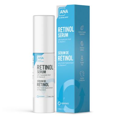 All Natural Advice Retinol Serum for Face 50mL With Organic Botanicals, Hyaluronic Acid Vitamin E 1 Retinol Face Serum includes Airless Bottle Precision Pump Canadian Skin Care