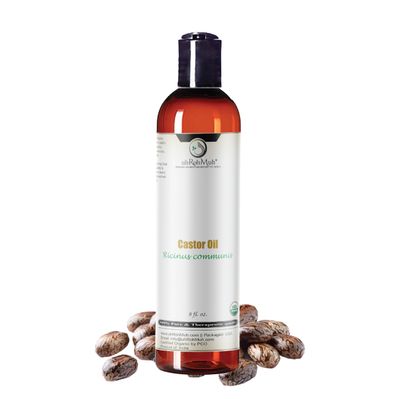 uhRohMuh Pure Organic Castor Oil USDA Certified Caster Oils in Plastic Bottle Cold Pressed Caster Oil For Hair Growth, Eyelashes, Eyebrows Skin India 8 Fl Oz