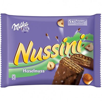 Milka Nussini Chocolate Covered Filled Hazelnut Wafers 5x37g