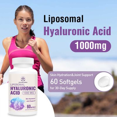 Sambugra Liposomal Hyaluronic Acid 1000mg, High BioavailabilityHyaluronic Acid Capsules, Dietary Supplement Support Skin and Joint Lubrication, 60 Capsules