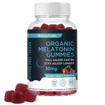 Melatonin Gummies (30mg) Enhanced with L-theanine Vitamin B6 for Adult Women Men - Extra Strength Chewables Calm Gummy - Gluten Free
