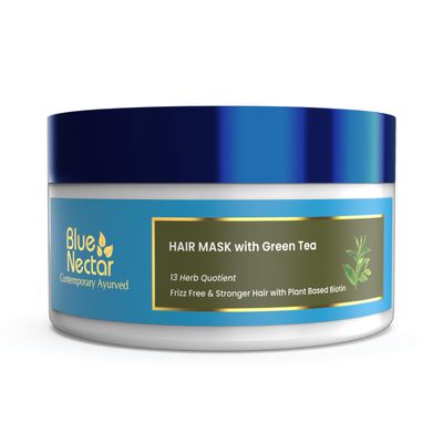 Blue Nectar Anti Frizz Hair Mask for Dry Frizzy Hair Enriched with Natural Herbs for Hair Growth (13 herbs, 7 Oz)