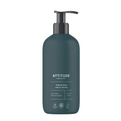 ATTITUDE Liquid Hand Soap, EWG Verified, Plant and Mineral-Based, Vegan Personal Care Products, Pine Sage, 16 Fl Oz
