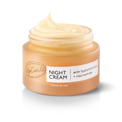 UPCIRCLE Night Cream with Hyaluronic Acid Niacinamide 1.85oz - Nourishing and Unscented for Sensitive Skin with Anti-Ageing Properties - Vegan Cruelty-Free