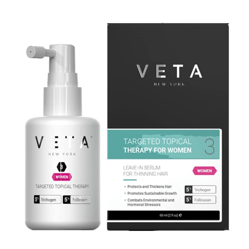 Women&#39;s Targeted Topical Serum, Hair stimulating Treatment. Fights Chronic Hair Loss. Revitalize with Biotin, Neem Oil, Lavender. Combat hair thinning factors, restore growth cycle. 2 fl. oz - Veta