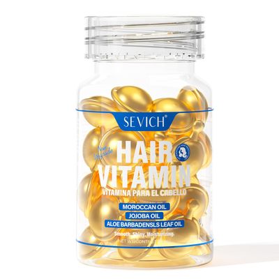 SEVICH Gold Hair Growth Capsules with Moroccan Jojoba Oils - 30 Caps Frizz Control Scalp Nourishment Vitamin-Rich Serum for Thinning Hair