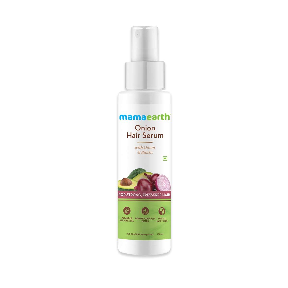 Mamaearth Onion Hair Serum with Biotin Smooth Strong and Frizz-Free Hair Solution Hair Fall Breakage Control Formula 3.38 Fl Oz (100ml)