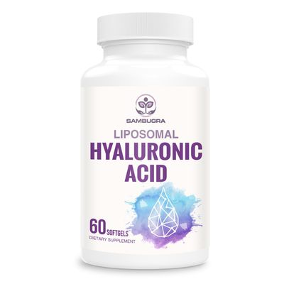 Sambugra Liposomal Hyaluronic Acid 1000mg, High BioavailabilityHyaluronic Acid Capsules, Dietary Supplement Support Skin and Joint Lubrication, 60 Capsules