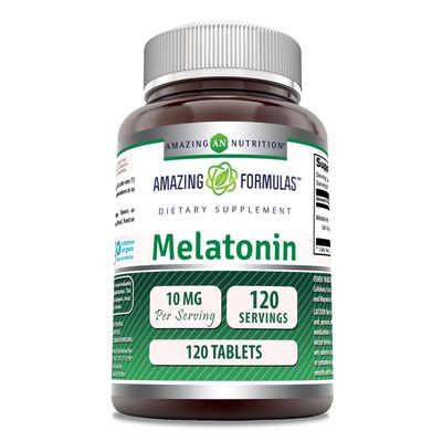 Amazing Formulas Melatonin Supplement 10 Mg 120 Tablets Non-GMO Gluten-Free Made in USA