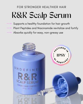 Undefined Beauty RR Scalp Serum - Revitalizing Strengthening Hair Treatment with Peptides, Rosemary, Ashwagandha Niacinamide