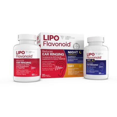 Lipo Flavonoid Day Night Combo Kit, Tinnitus Relief for Ringing Ears, Lipo Flavonoid Plus Lipo Flavonoid Night with Melatonin Vitamin C, 90 Caplets