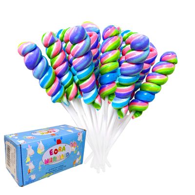 Rainbow Twisty Swirl Lollipops 20pk, Mermaid Lollipops Candy Individually Wrapped Bulk, Mermaid Party Supplies - Unicorn Candy Twist Lollipops Suckers, Unicorn Birthday Party Favors Blueberry Flavor