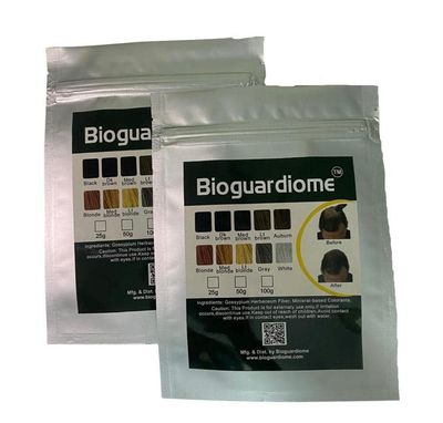 Bioguardiome Hair Building Fiber Refill Bag, Powder Based Fibers Natural Hair Thickening Fiber For Thin Hair Men, Women Cover Bald Spot - 25gm Pack Of 2 Black
