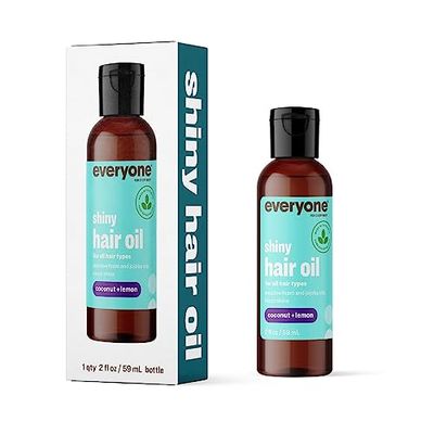 Everyone Hair Care Hair Oil - Coconut Lemon, 2 fl oz Bottle, Hair Treatment Oils for Shiny Hair, Flyaways Frizz Control, Sulfate Free Paraben Free
